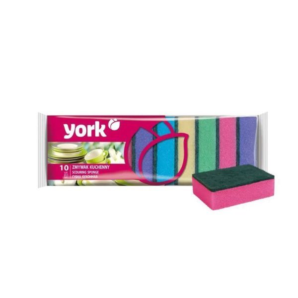 Губка для посуды 10шт нейлон/поролон Джамбо YORK (40)