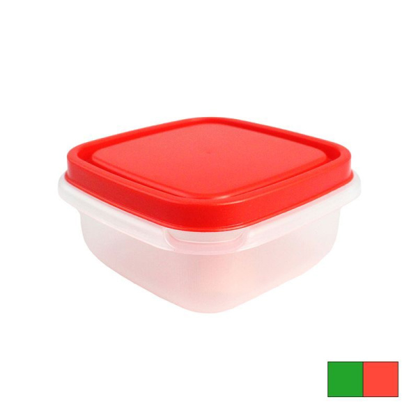Контейнер пищевой 260мл 9,7*9,7*4,3см пластик квадратный (42)