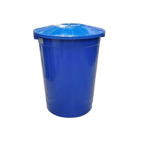Бак 60л 43*43*54см пластик с крышкой синий (5)