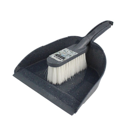 Щетка-сметка пластик Stone с совком темный камень (10)