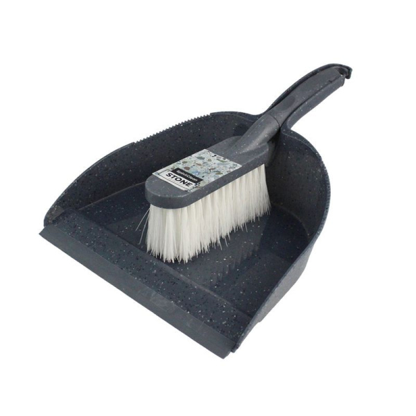 Щетка-сметка пластик Stone с совком темный камень (10)