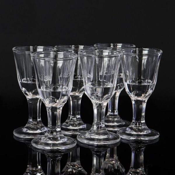 Рюмки набор 6шт 10мл стекло грани BХ-10 (48)