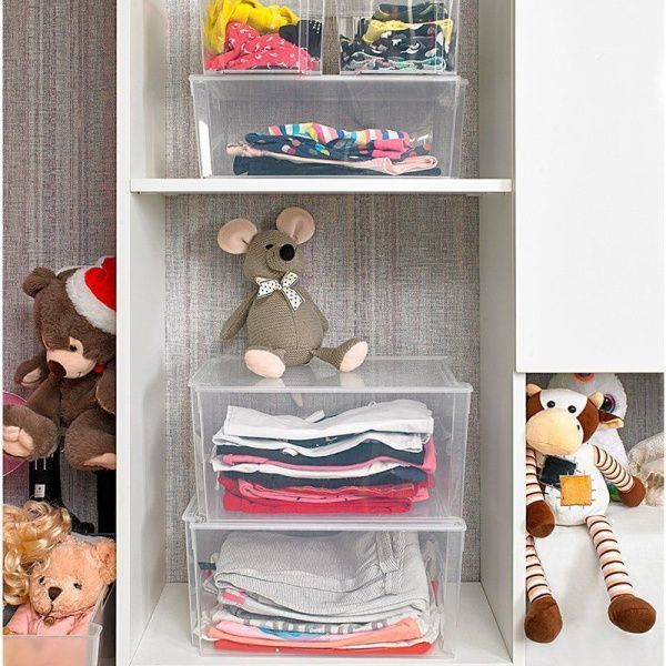 Ящик для хранения 18л 394*262*200мм пластик МОДУЛЬ прозрачный штабелируемый с крышкой (8)