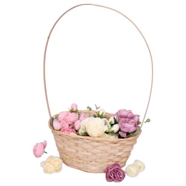 Корзина плетеная 30*22*H13/49см бамбук натуральный (80)