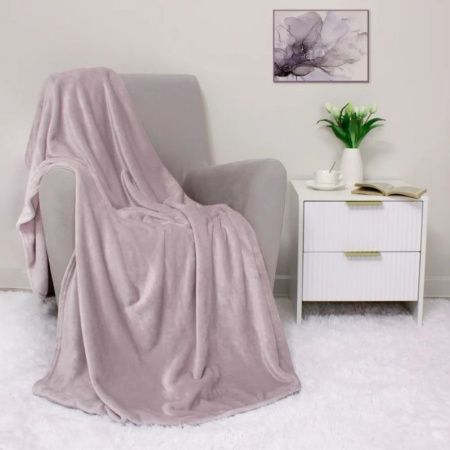 Плед 200*220 микрофибра Tinta светло-сиреневый