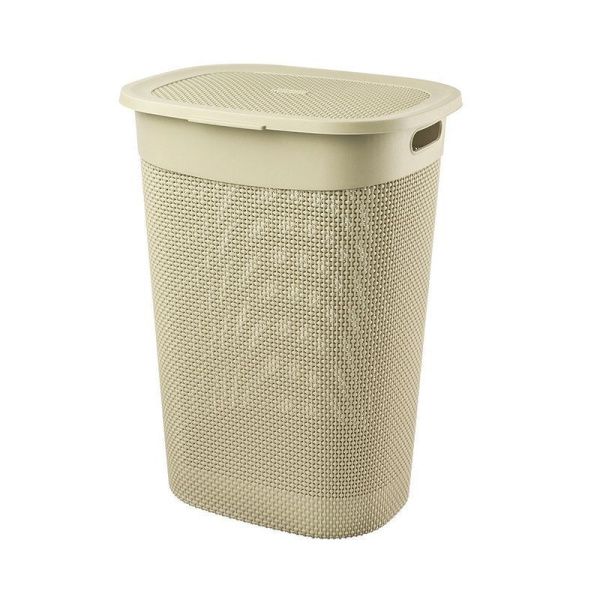 Корзина для белья 55л 400*350*600мм пластик ARIANA бежевый (5)