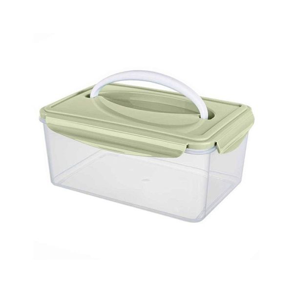 Контейнер пищевой 2,5л 235*168*105мм пластик СВЧ SMART LOCK герметичный зеленый (11)
