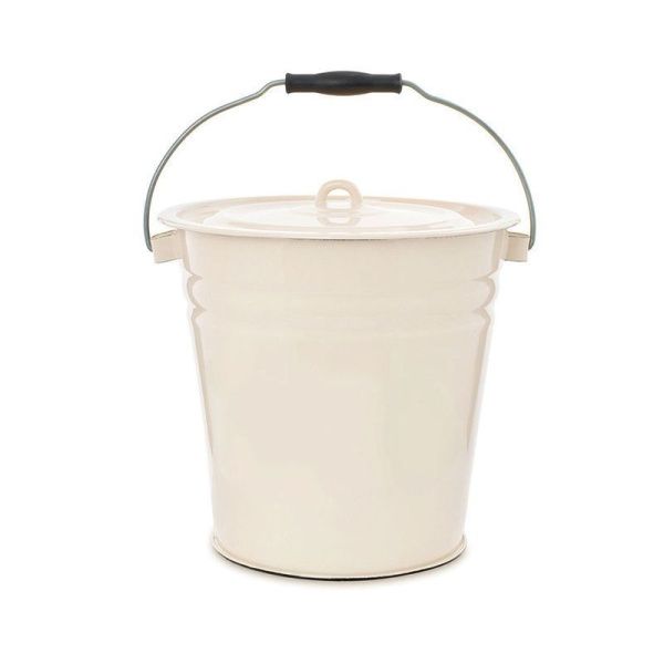 Ведро 12л эмаль с крышкой Жемчужная коническое (4)