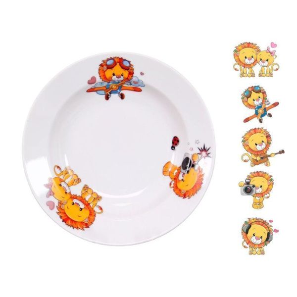 Тарелка детская глубокая  20см фарфор ЛЬВЯТА гладкий край (24)