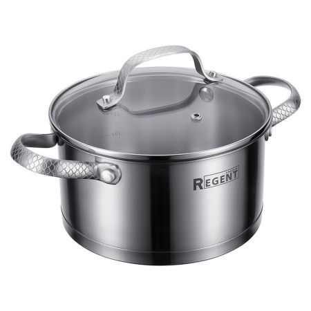 Кастрюля 2,4л h9,5см нерж.сталь Sirena со стекл.крышкой 18см 65-0218 (6)