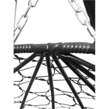 Кресло подвесное Для двоих с ротангом 120*125*190см металл коричневое коричневая подушка (max нагр. 160кг)