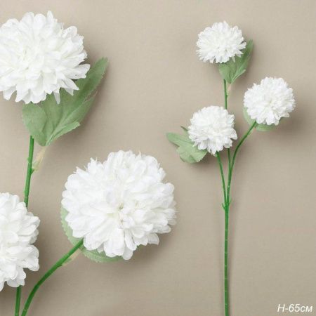 Цветы искусственные 3 белых бутона 65см ZHQ-3 (200)