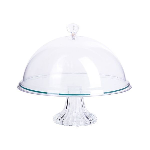 Подставка для торта с крышкой 26*26см стекло LR28672 (8)