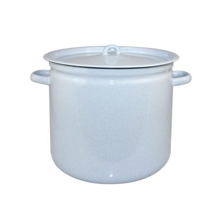 Кастрюля 12л эмаль без рисунка титановый рябчик цилиндрическя С-1624/Рб (2)