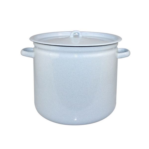 Кастрюля 12л эмаль без рисунка титановый рябчик цилиндрическя С-1624/Рб (2)