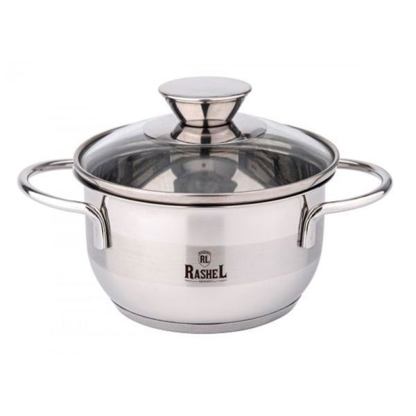 Кастрюля 1,8л нерж.сталь МИНИ со стекл.крышкой 16*9см (9)