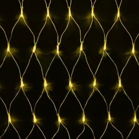 Гирлянда эл. Сетка 1,5*1,5м (96 светодиодов) (желтая) (100)