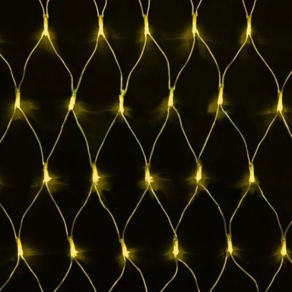 Гирлянда эл. Сетка 1,5*1,5м (96 светодиодов) (желтая) (100)