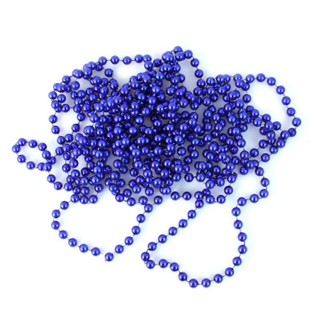 Украшение новогоднее Бусы ШАРИКИ 3м d10мм пластик синие JC-14959 (240)