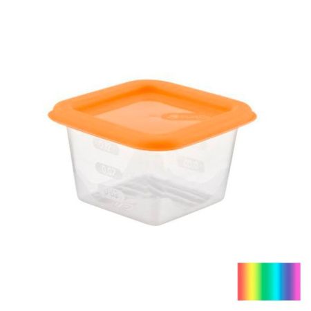 Контейнер пищевой 150мл 82*82*49мм пластик Fusion оранжевый квадратный (54)