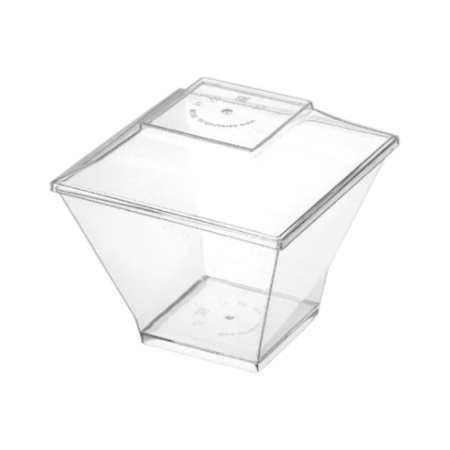 Форма одноразовая фуршетная полистирол 60мл 50*50мм с кр. прозрачная Ромб (576)