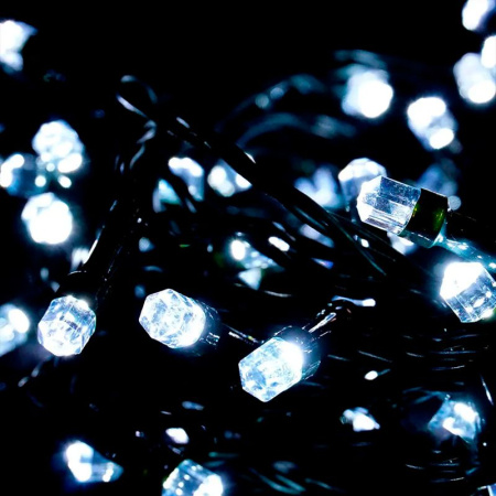 Гирлянда эл. 9,2м 100LED белый холодный, черный провод, JC-16597 (100)