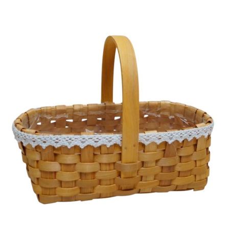 Корзина плетеная секвойя 27*14*8/21 B21*11,5см с окантовкой натуральный (32)