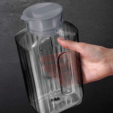 Кувшин 1,5л 11,8*8,5*22см пластик TREND серый металлик (12)