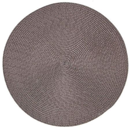Салфетка сервировочная 38см полипропилен круглая Сasual line коричневая (4/180)