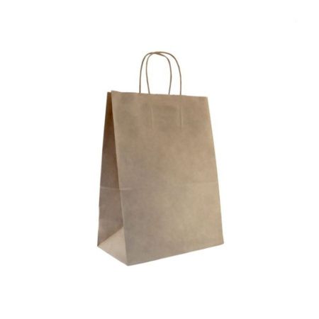 Пакет бумажный с кручеными ручками 26*35*15см крафт (200)