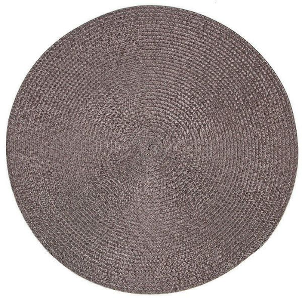 Салфетка сервировочная 38см полипропилен круглая Сasual line коричневая (4/180)