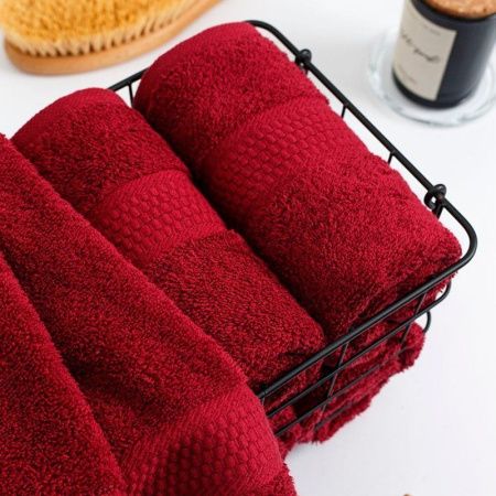 Полотенце махровое 100*150см 945 бордовый 400гр