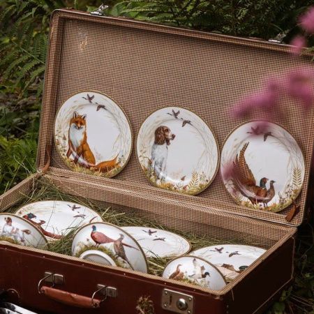 Тарелка мелкая 20,5см фарфор ОХОТА десертная (24)