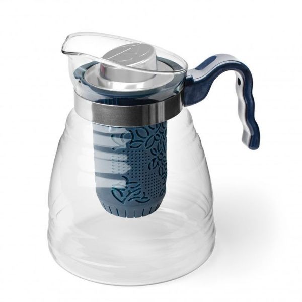 Чайник заварочный 1200мл стекло/пластик с ситом и охладителем Lisboa LBA-120