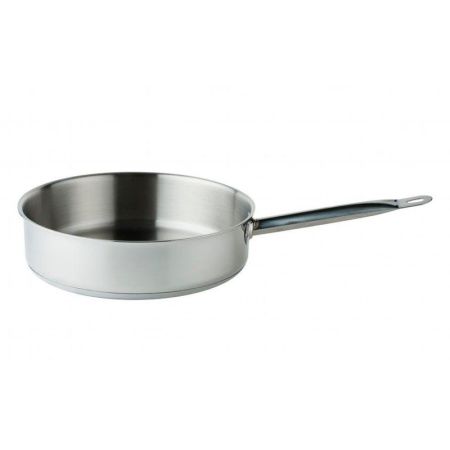 Сковорода 24см нерж.сталь ОБЩЕПИТ без крышки 2,9л h6,5см толщ.0,6мм инд. ТРС КТ-ОБ-СГН-24 (4)