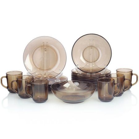 Столовый набор 19пр стекло BASILIСO дымка подар.уп (1)
