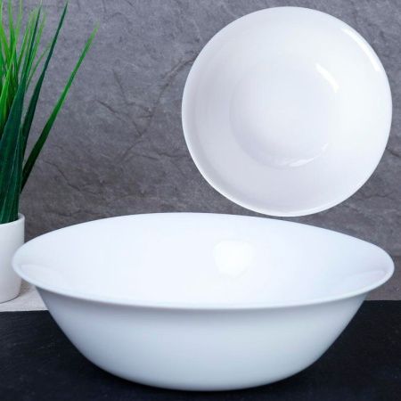 Тарелка глубокая 560мл 16,5см стеклокерамика белая суповая YGW-65XN (6/48)