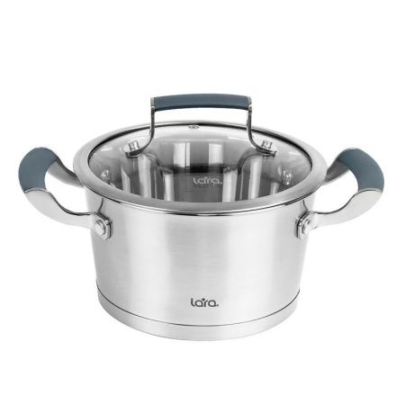 Кастрюля 5,5л нерж.сталь ВЕНЕРА стекл.крышка 24см h13см индукц.капс.дно LR02-281 (4)