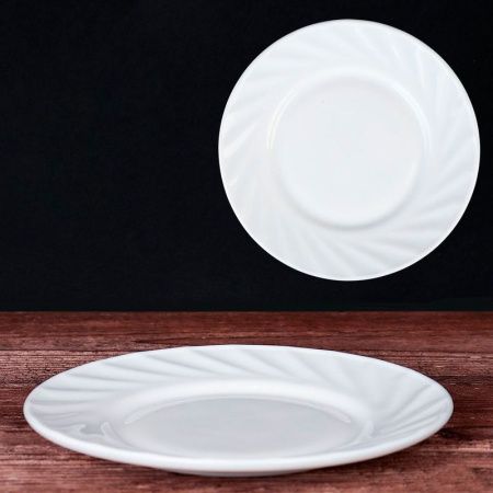 Тарелка мелкая 15см стеклокерамика КЛАССИКА белая десертная HP-60XN (6/96)