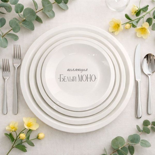 Блюдо круглое 30см фарфор БЕЛЫЙ МОНО 12" JC-17807 (20)