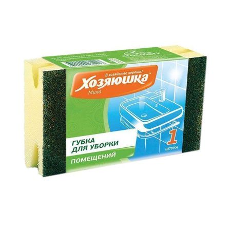 Губка для уборки помещений 14,5*9*4,3см ХОЗЯЮШКА Мила БОЛЬШАЯ (60)