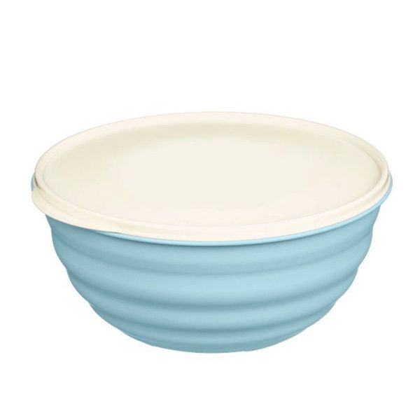 Миска 3,2л пластик Latina голубая с крышкой (15) 223100814/02