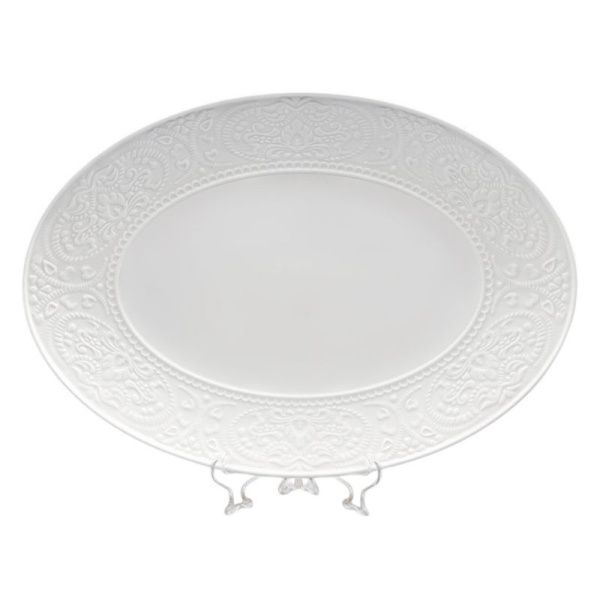 Блюдо овальное набор 2шт 35,5*25,5см фарфор АЖУР КЛАССИК (12)