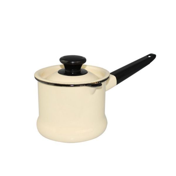 Ковш 1л эмаль слон.кость с крышкой 90204-072 (8)