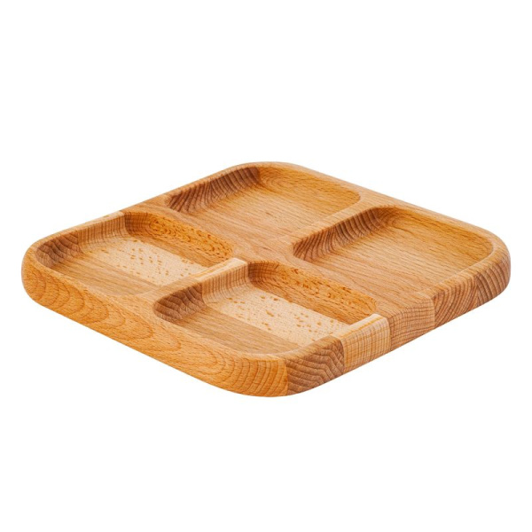 Менажница 4 секции 18*18см дерево Rosemary (14)