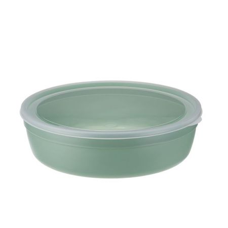 Миска 2,8л пластик Фисташковый с крышкой (12)