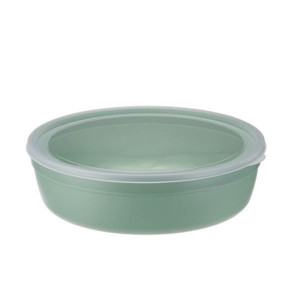 Миска 2,8л пластик Фисташковый с крышкой (12)