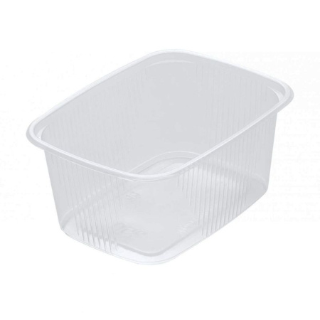 Контейнер одноразовый 200мл 108*82мм полистирол прямоугольный прозрачный с крышкой (1000/20)