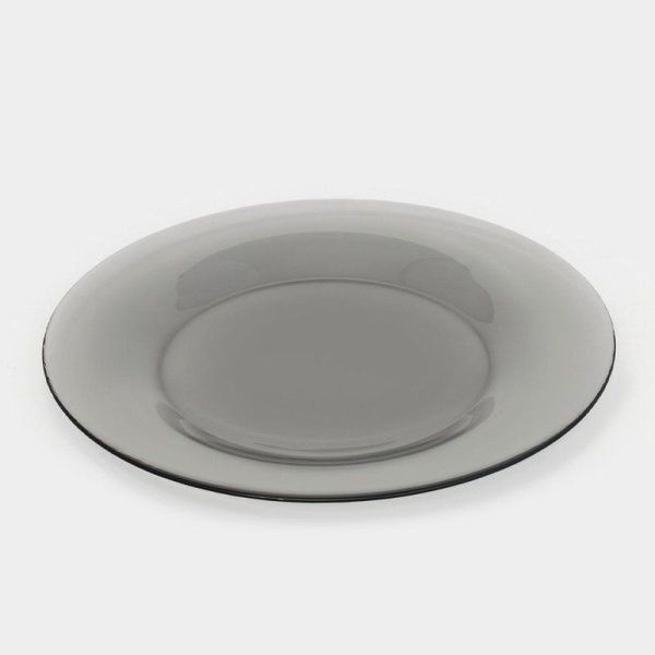 Тарелка мелкая 25см стекло СИМПАТИЯ ГРАФИТ обеденная (36)