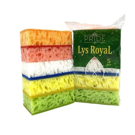 Губка для посуды 5шт поролон LYS ROYAL с чистящим слоем (30)